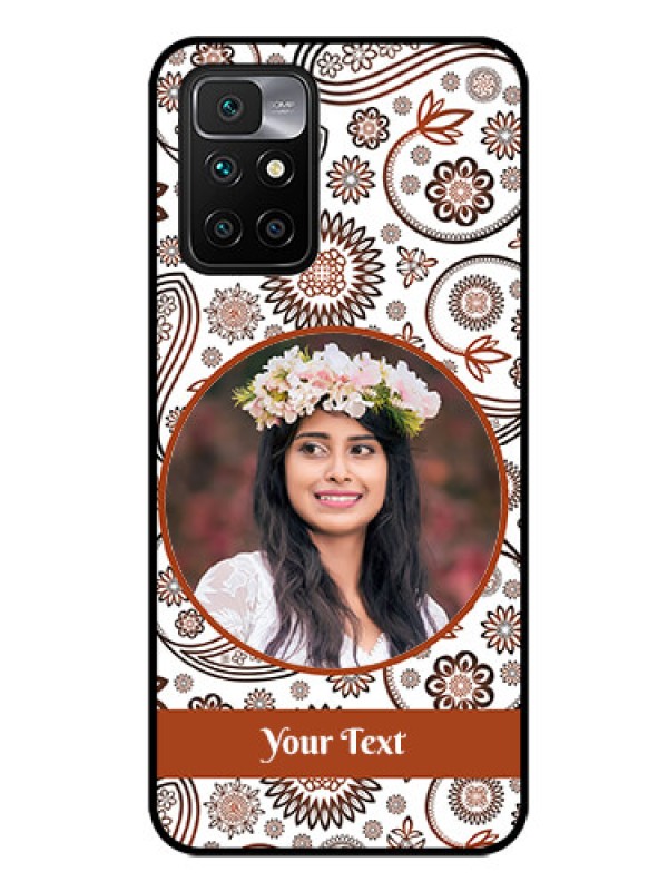 Custom Redmi 10 Prime Custom Glass Mobile Case - Abstract Flower Design