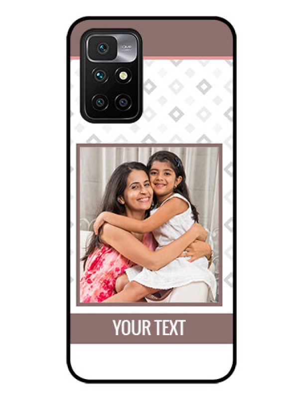 Custom Redmi 10 Prime Photo Printing on Glass Case - Simple Diamond Design