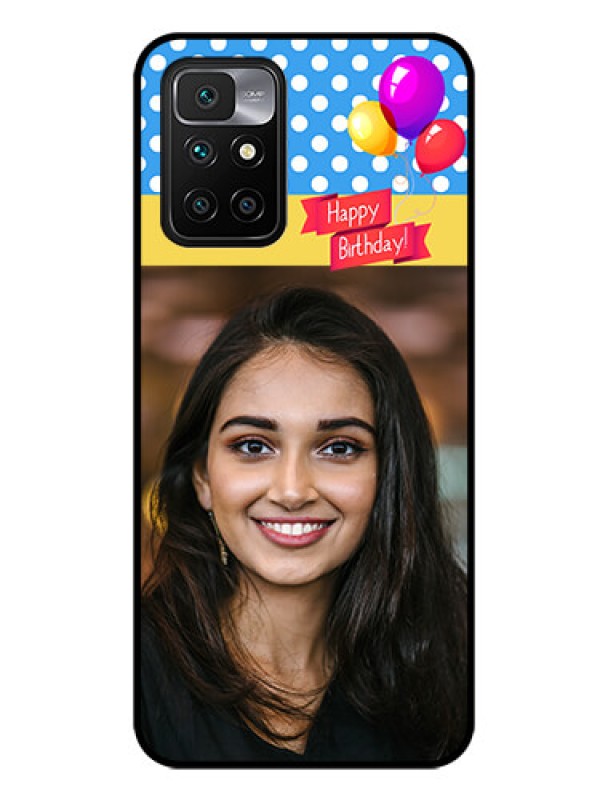 Custom Redmi 10 Prime Custom Glass Mobile Case - Happy Birthday Design