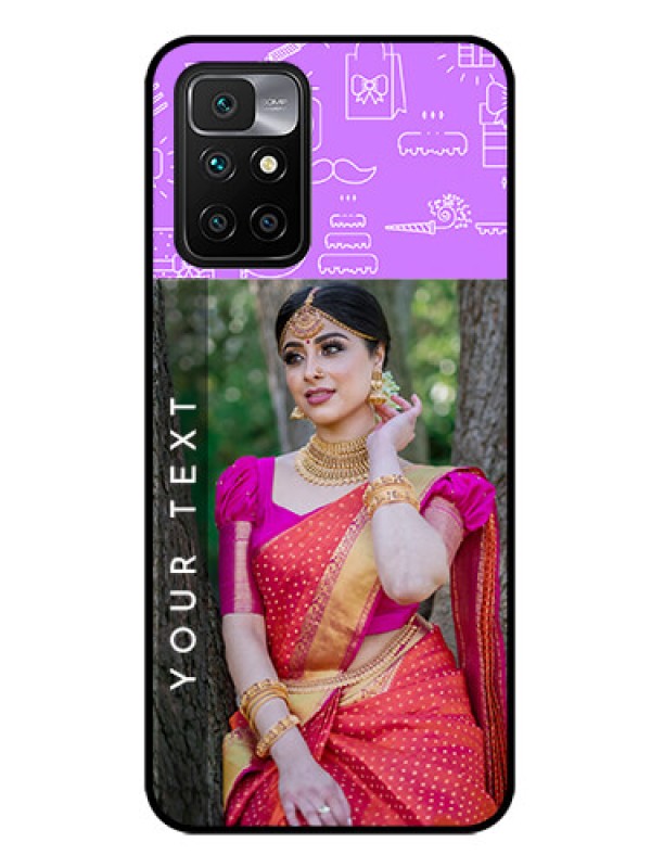 Custom Redmi 10 Prime Custom Glass Mobile Case - Birthday Icons Design