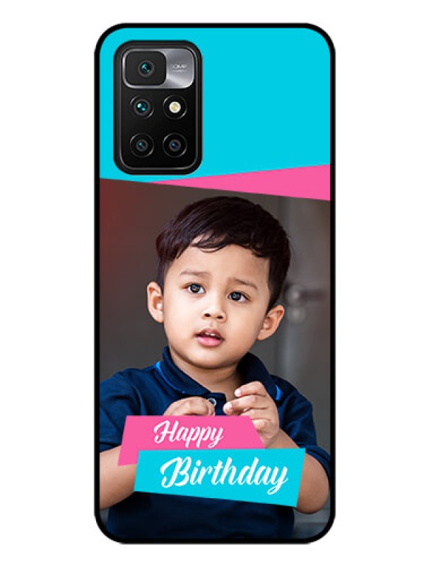 Custom Redmi 10 Prime Personalized Glass Phone Case - Image Holder with 2 Color Design