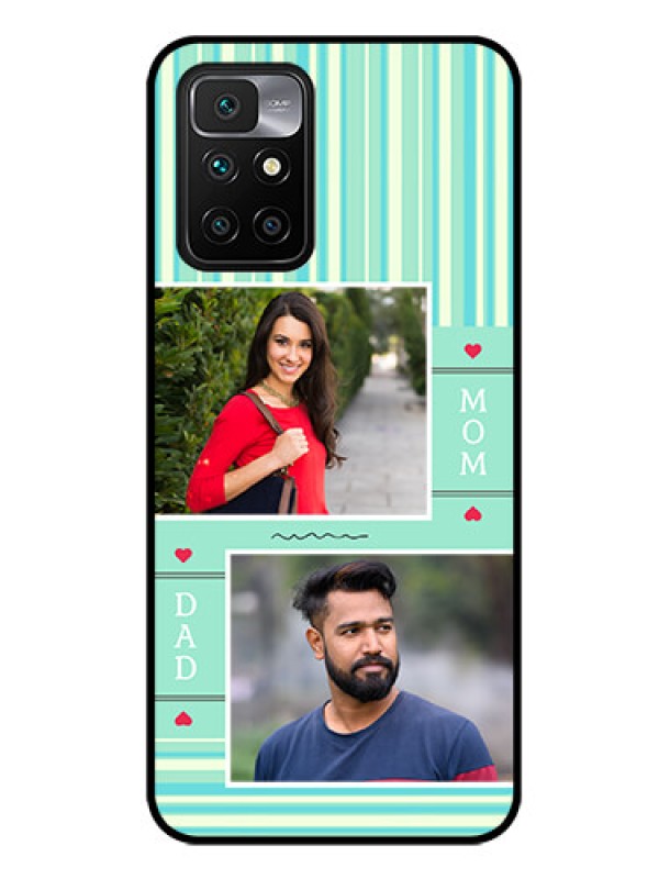 Custom Redmi 10 Prime Custom Glass Phone Case - Mom & Dad Pic Design