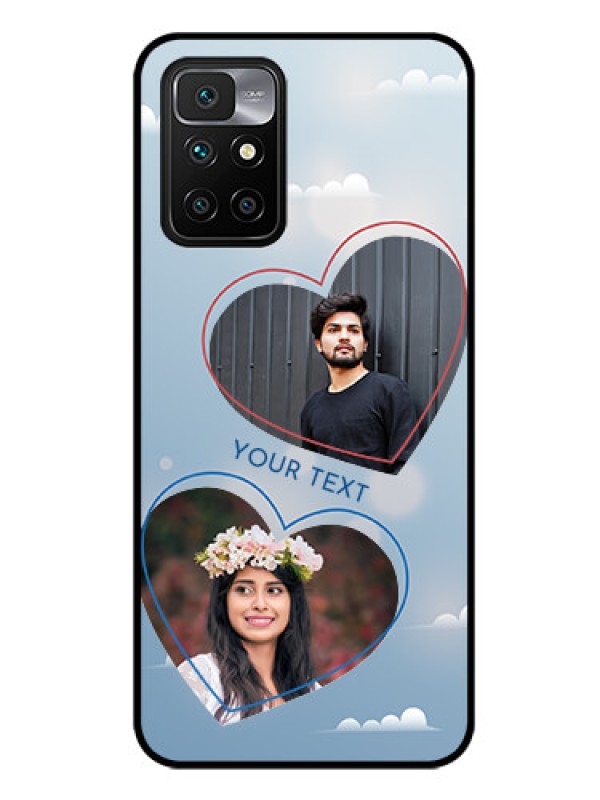 Custom Redmi 10 Prime Custom Glass Mobile Case - Blue Color Couple Design
