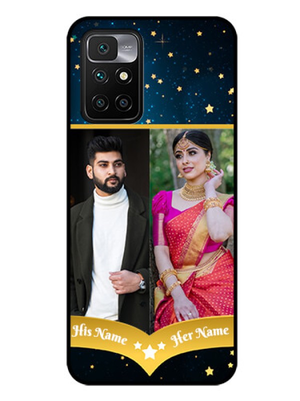 Custom Redmi 10 Prime Custom Glass Phone Case - Galaxy Stars Backdrop Design