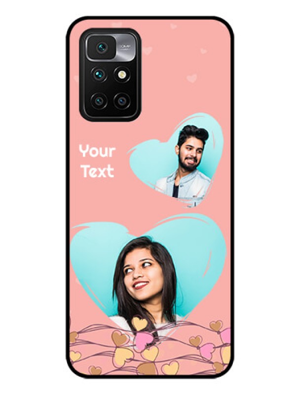 Custom Redmi 10 Prime Custom Glass Mobile Case - Love Doodle Design