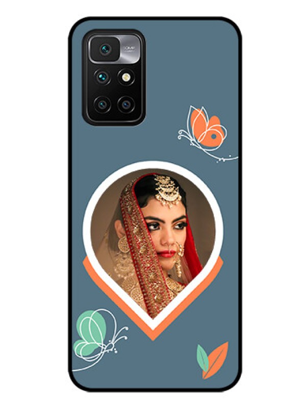 Custom Xiaomi Redmi 10 Prime Custom Glass Mobile Case - Droplet Butterflies Design