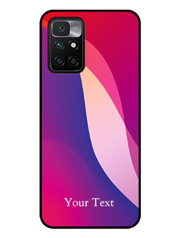 Custom Xiaomi Redmi 10 Prime Personalized Glass Phone Case - Digital abstract Overlap Design