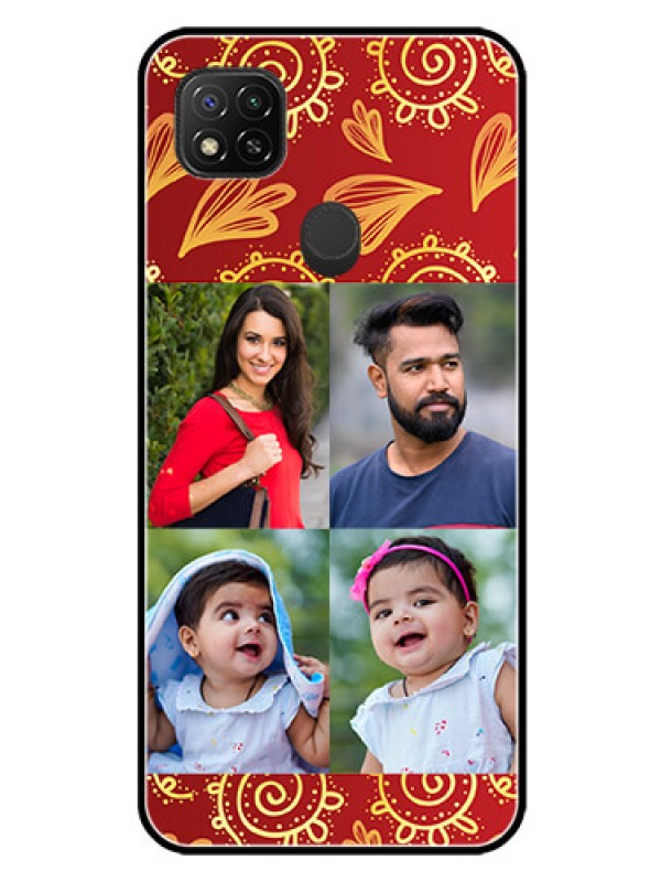 Custom Xiaomi Redmi 10A Sport Photo Printing on Glass Case - 4 Image Traditional Design