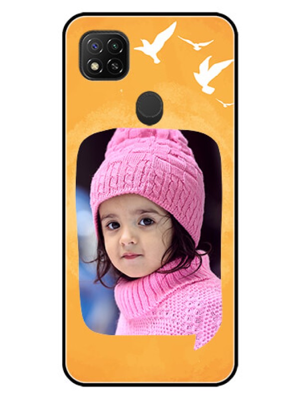 Custom Xiaomi Redmi 10A Sport Personalized Glass Phone Case - Water Color Design with Bird Icons