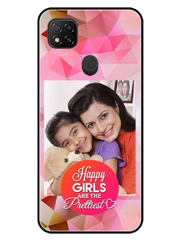 Custom Xiaomi Redmi 10A Sport Photo Printing on Glass Case - Abstract Triangle Design