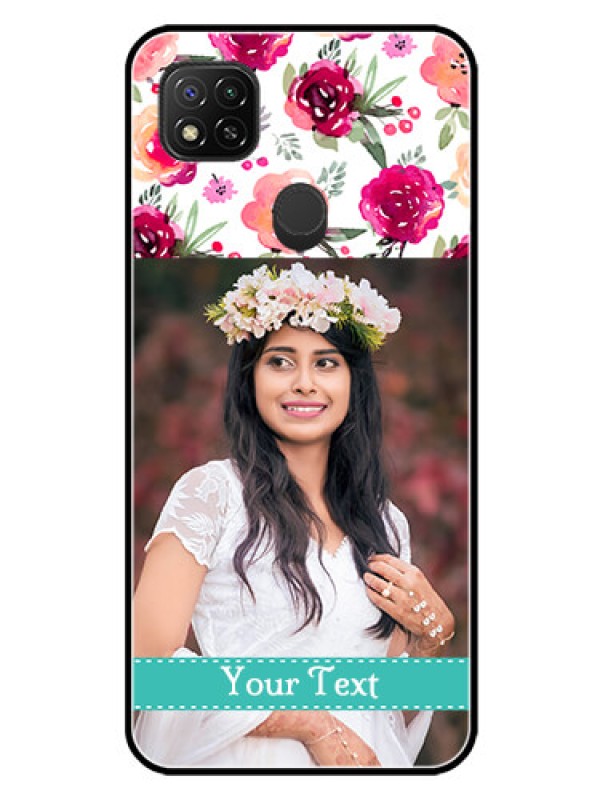 Custom Xiaomi Redmi 10A Sport Custom Glass Phone Case - Watercolor Floral Design