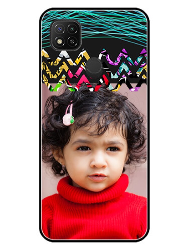 Custom Xiaomi Redmi 10A Sport Personalized Glass Phone Case - Neon Abstract Design