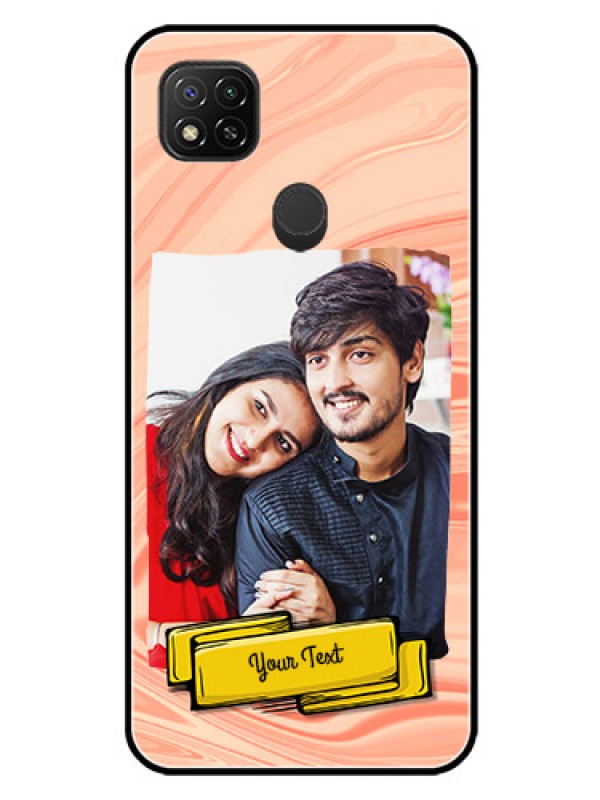 Custom Xiaomi Redmi 10A Sport Personalized Glass Phone Case - Marble Texture Design