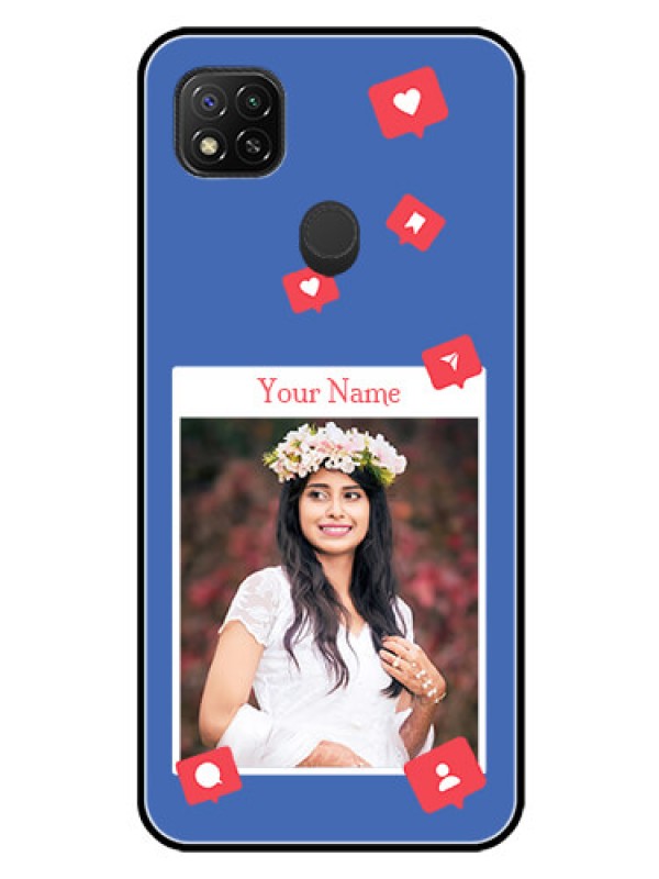 Custom Xiaomi Redmi 10A Sport Custom Glass Phone Case - Like Share And Comment Design