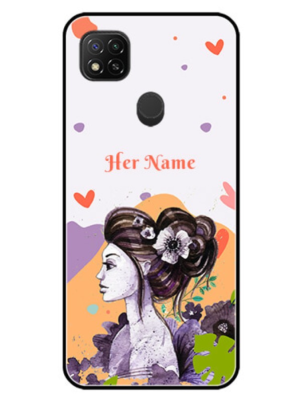 Custom Xiaomi Redmi 10A Sport Personalized Glass Phone Case - Woman And Nature Design