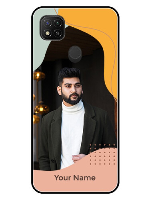 Custom Xiaomi Redmi 10A Sport Personalized Glass Phone Case - Tri-coloured overlay design