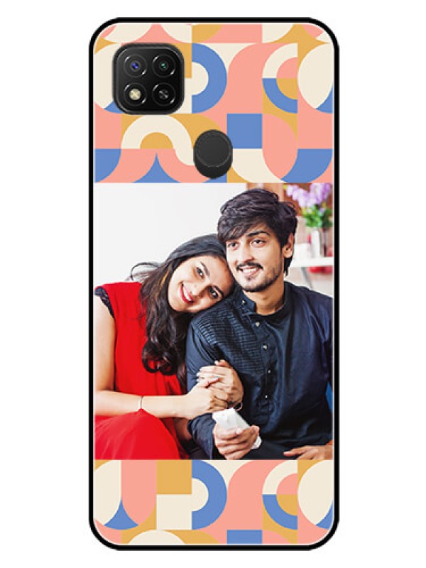 Custom Xiaomi Redmi 10A Sport Photo Printing on Glass Case - Semi-circle Maze Pattern Design