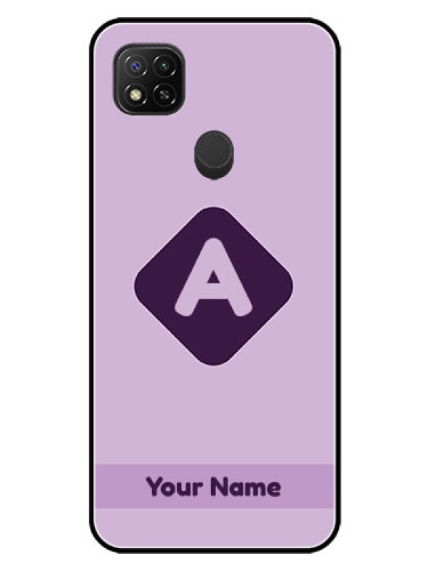 Custom Xiaomi Redmi 10A Sport Custom Glass Mobile Case - Custom Letter in curved badge Design