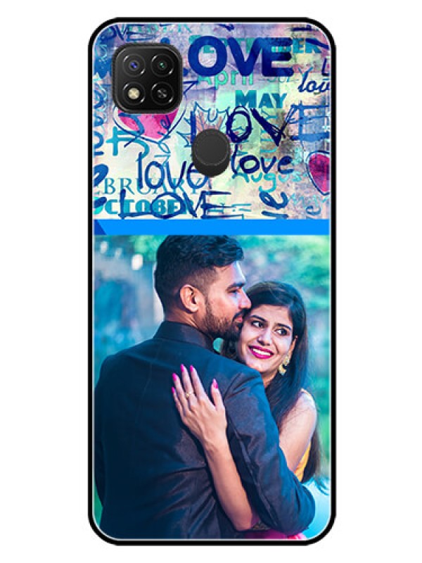 Custom Xiaomi Redmi 10A Custom Glass Mobile Case - Colorful Love Design