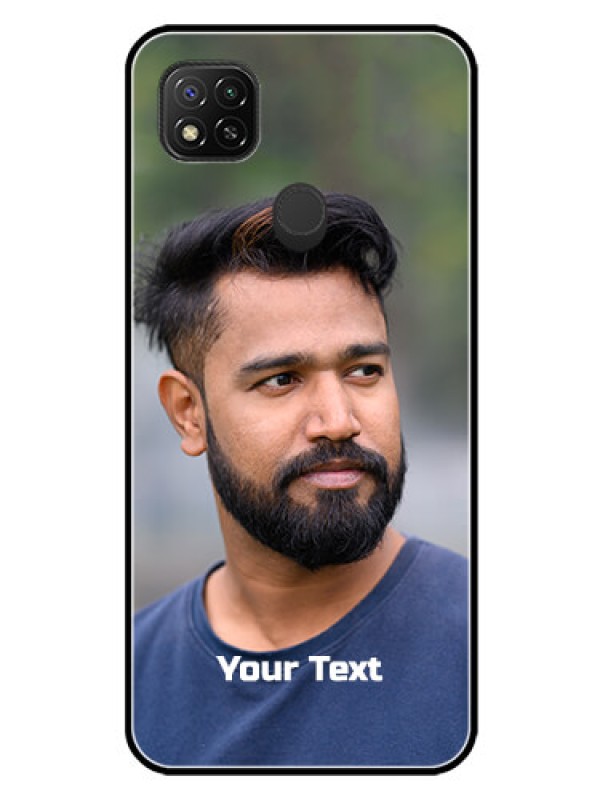 Custom Xiaomi Redmi 10A Glass Mobile Cover: Photo with Text