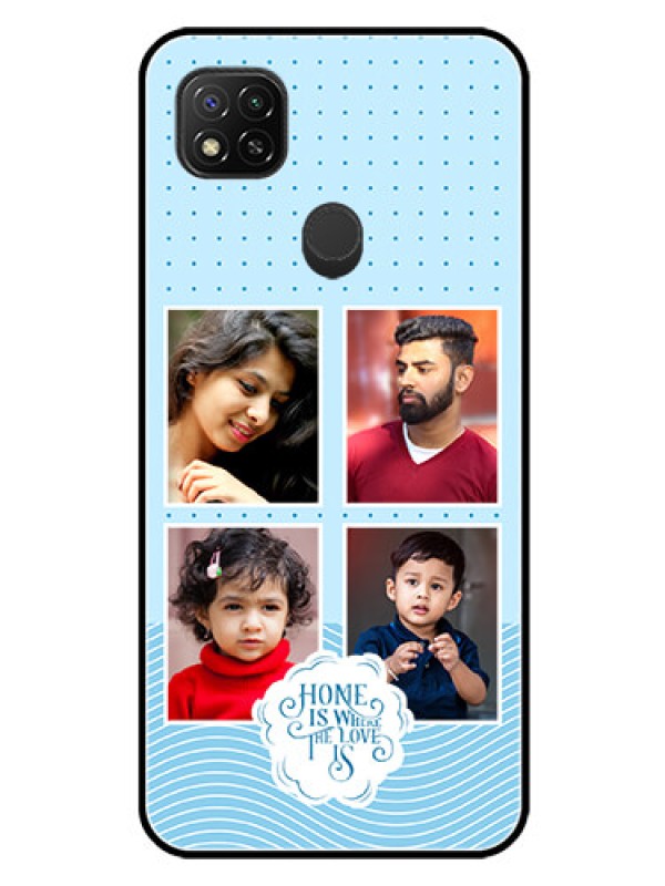 Custom Xiaomi Redmi 10A Custom Glass Phone Case - Cute love quote with 4 pic upload Design