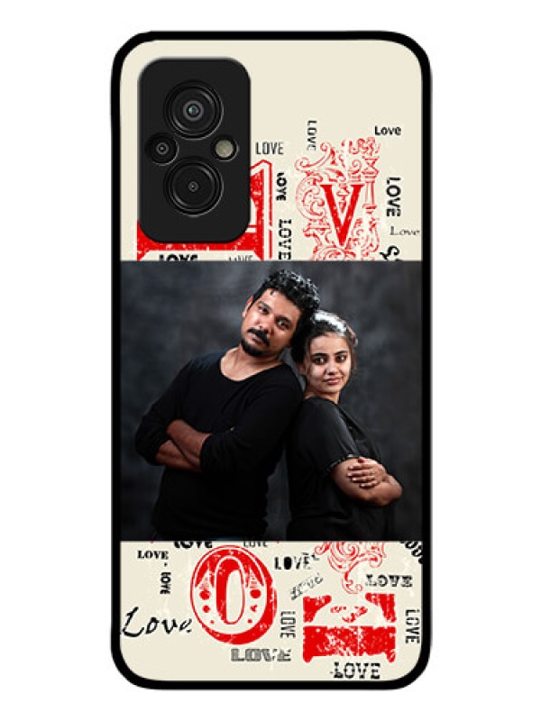 Custom Xiaomi Redmi 11 Prime 4G Photo Printing on Glass Case - Trendy Love Design Case