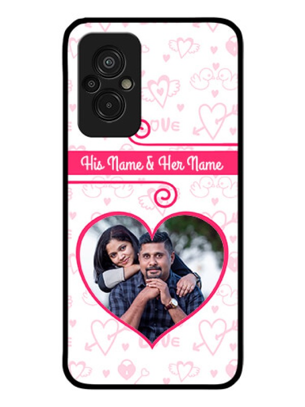 Custom Xiaomi Redmi 11 Prime 4G Personalized Glass Phone Case - Heart Shape Love Design