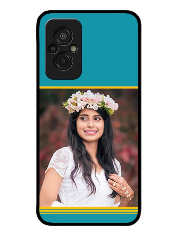 Custom Xiaomi Redmi 11 Prime 4G Custom Glass Phone Case - Yellow & Blue Design