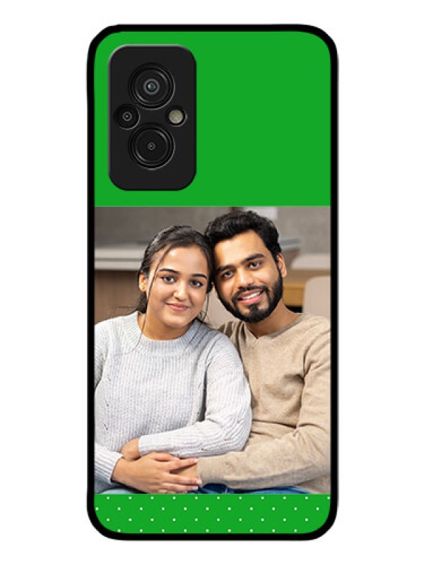 Custom Xiaomi Redmi 11 Prime 4G Personalized Glass Phone Case - Green Pattern Design