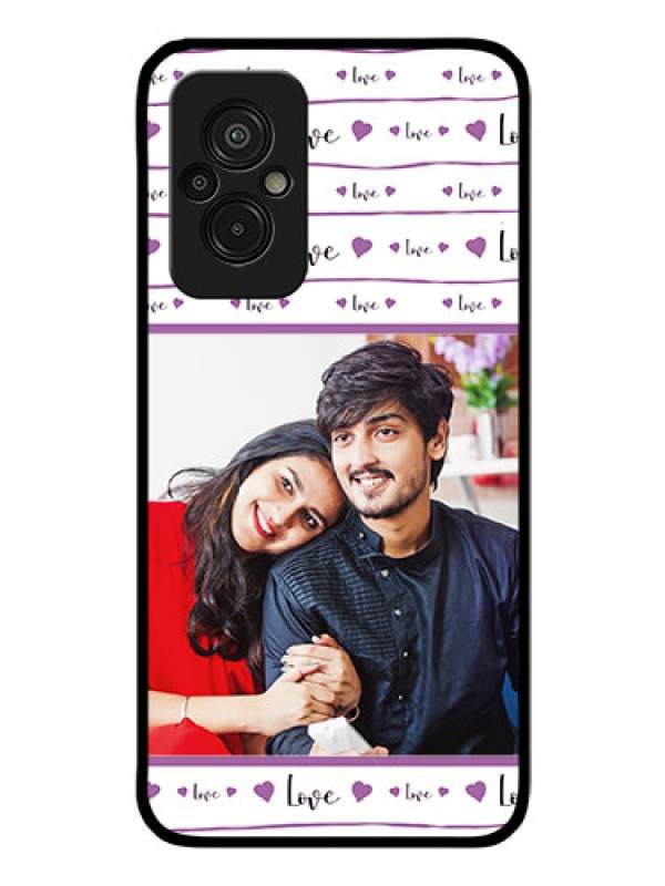 Custom Xiaomi Redmi 11 Prime 4G Custom Glass Mobile Case - Couples Heart Design