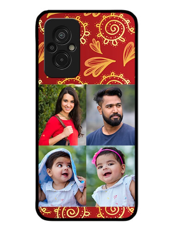 Custom Xiaomi Redmi 11 Prime 4G Photo Printing on Glass Case - 4 Image Traditional Design