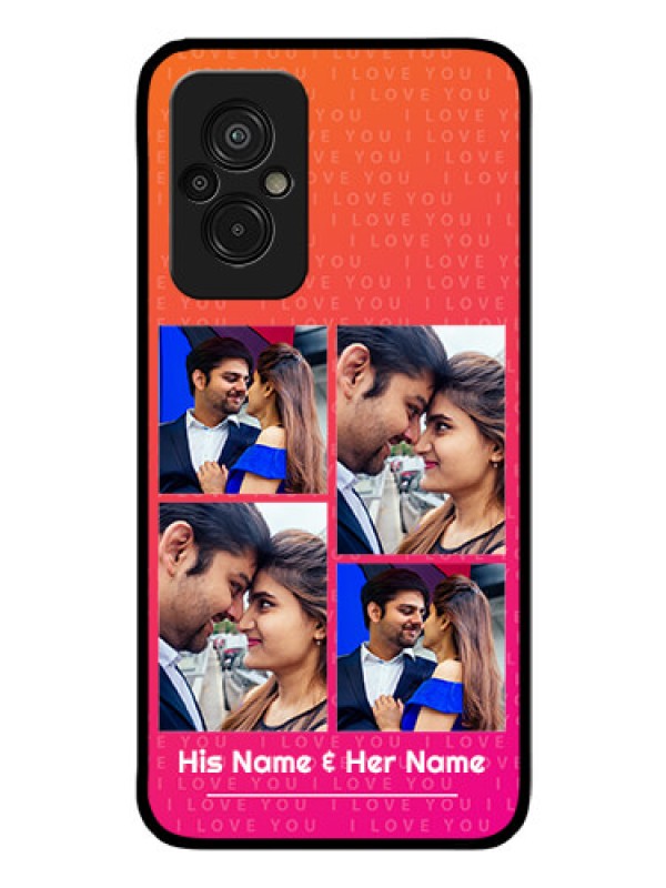 Custom Xiaomi Redmi 11 Prime 4G Custom Glass Phone Case - I Love You Pink Design