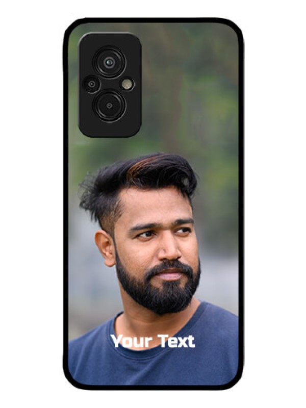 Custom Xiaomi Redmi 11 Prime 4G Glass Mobile Cover: Photo with Text