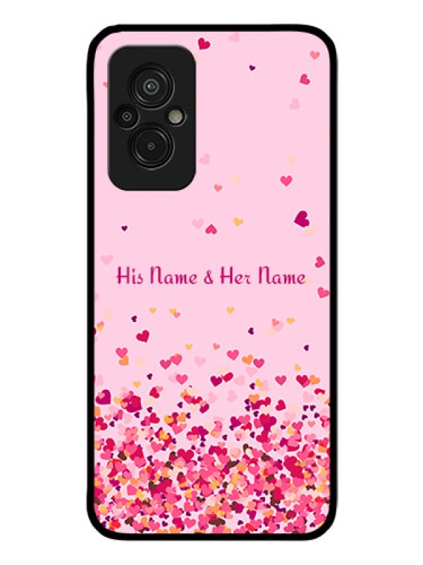 Custom Xiaomi Redmi 11 Prime 4G Photo Printing on Glass Case - Floating Hearts Design
