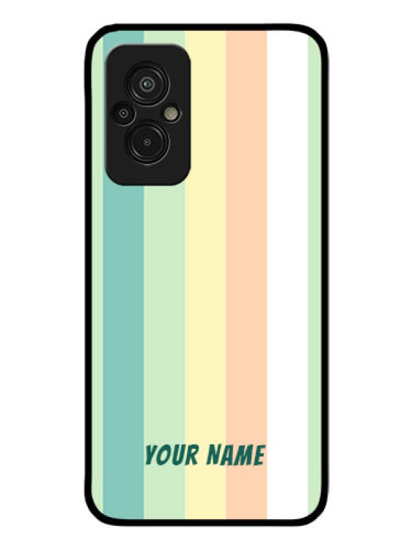 Custom Xiaomi Redmi 11 Prime 4G Photo Printing on Glass Case - Multi-colour Stripes Design