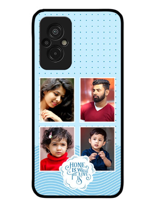 Custom Xiaomi Redmi 11 Prime 4G Custom Glass Phone Case - Cute love quote with 4 pic upload Design