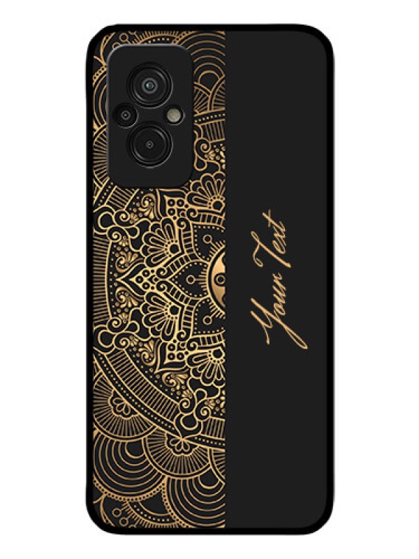 Custom Xiaomi Redmi 11 Prime 4G Photo Printing on Glass Case - Mandala art with custom text Design