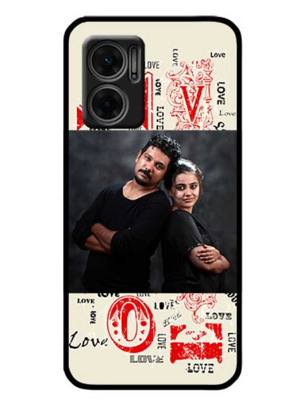 Custom Xiaomi Redmi 11 Prime 5G Photo Printing on Glass Case - Trendy Love Design Case