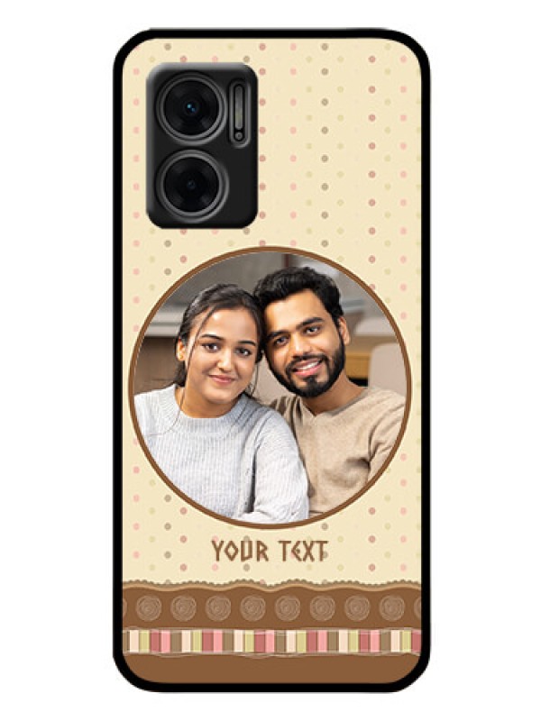 Custom Xiaomi Redmi 11 Prime 5G Custom Glass Mobile Case - Brown Dotted Mobile Case Design