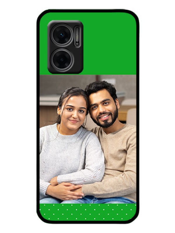 Custom Xiaomi Redmi 11 Prime 5G Personalized Glass Phone Case - Green Pattern Design