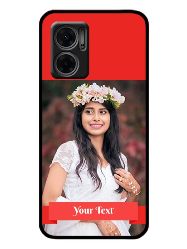 Custom Xiaomi Redmi 11 Prime 5G Custom Glass Phone Case - Simple Red Color Design