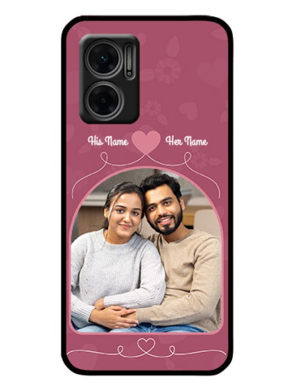 Custom Xiaomi Redmi 11 Prime 5G Photo Printing on Glass Case - Love Floral Design