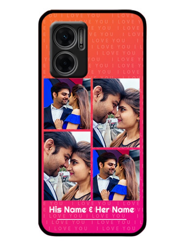 Custom Xiaomi Redmi 11 Prime 5G Custom Glass Phone Case - I Love You Pink Design