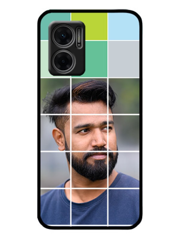 Custom Xiaomi Redmi 11 Prime 5G Photo Printing on Glass Case - with white box pattern