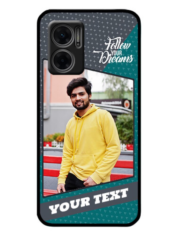 Custom Xiaomi Redmi 11 Prime 5G Personalized Glass Phone Case - Background Pattern Design with Quote