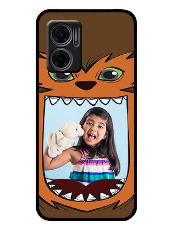 Custom Xiaomi Redmi 11 Prime 5G Photo Printing on Glass Case - Owl Monster Back Case Design