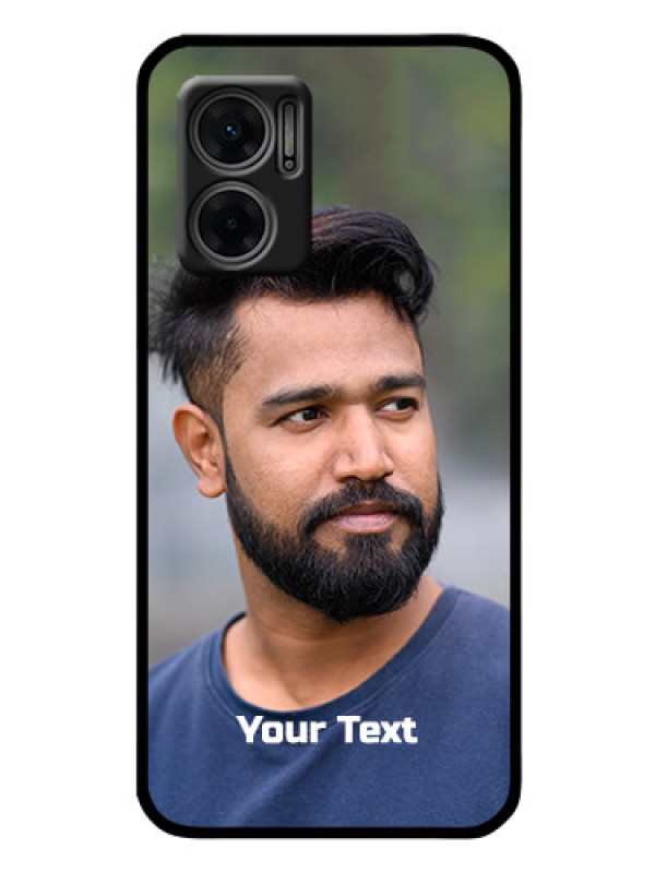 Custom Xiaomi Redmi 11 Prime 5G Glass Mobile Cover: Photo with Text