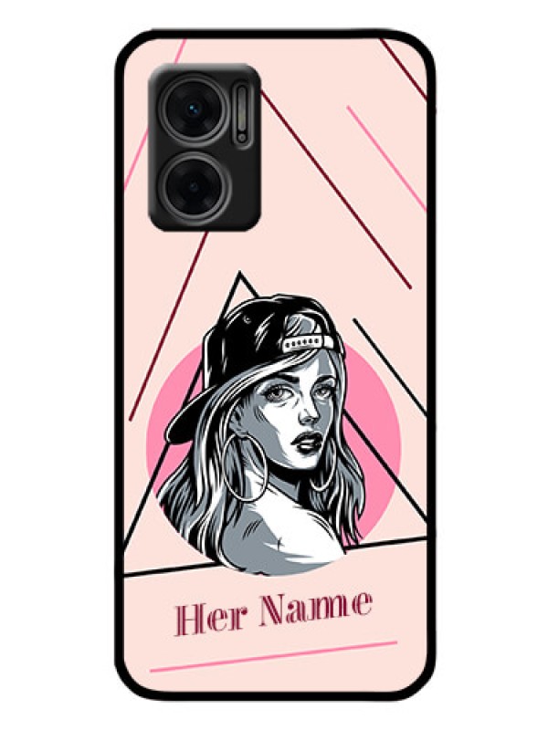 Custom Xiaomi Redmi 11 Prime 5G Personalized Glass Phone Case - Rockstar Girl Design