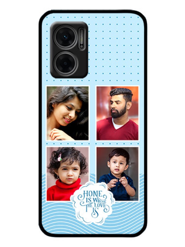 Custom Xiaomi Redmi 11 Prime 5G Custom Glass Phone Case - Cute love quote with 4 pic upload Design