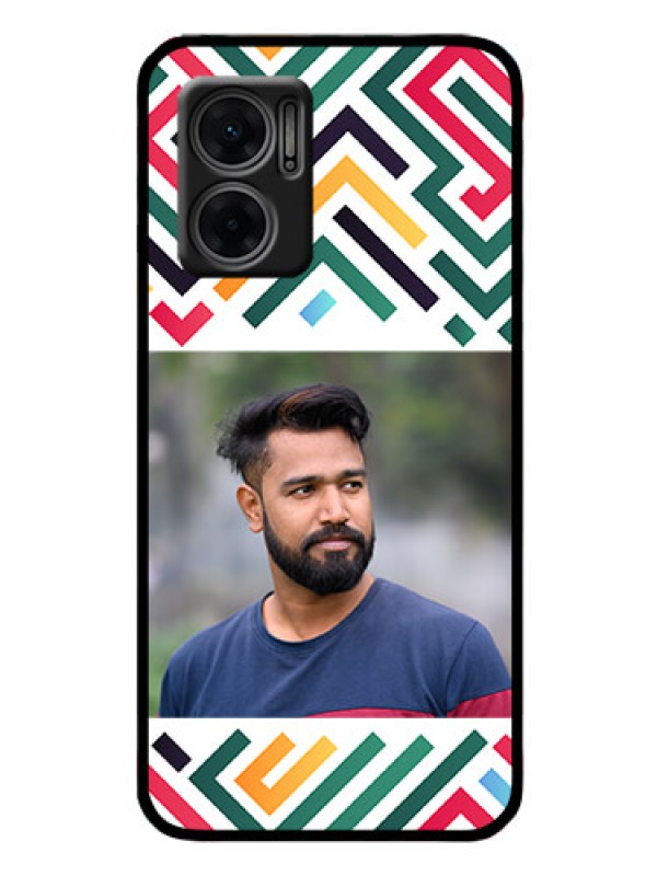 Custom Xiaomi Redmi 11 Prime 5G Personalized Glass Phone Case - Colorful Maze Pattern Design